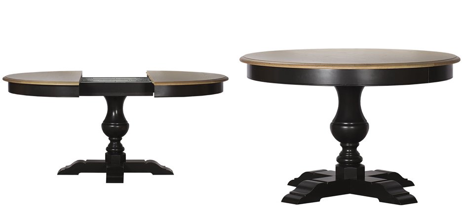 Provence Round Dining Table black раскладной стол Provence Round Dining Table black раскладной стол - Loft-Concept в Костроме