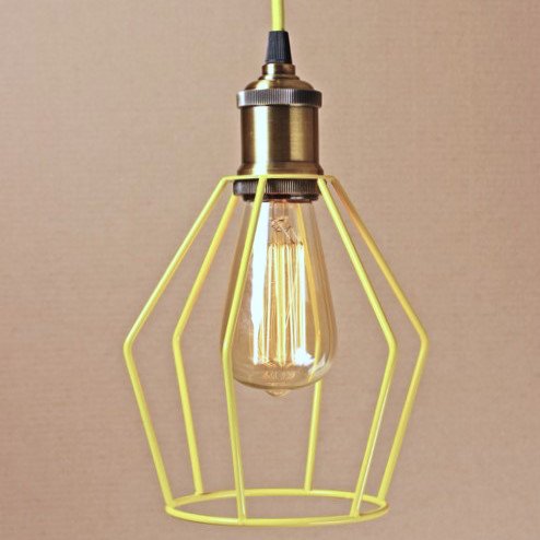 Подвесной светильник Wire Cage Pendant Trew Yellow Желтый Подвесной светильник Wire Cage Pendant Trew Yellow Желтый в Костроме | Loft Concept