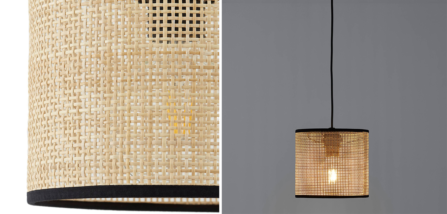 Подвесной светильник Ottar Wicker beige black - фото