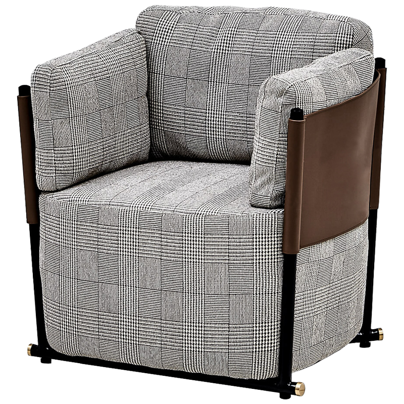 Кресло Furness Chair Черно-белый Коричневый Черный Кресло Furness Chair Черно-белый Коричневый Черный в Костроме | Loft Concept