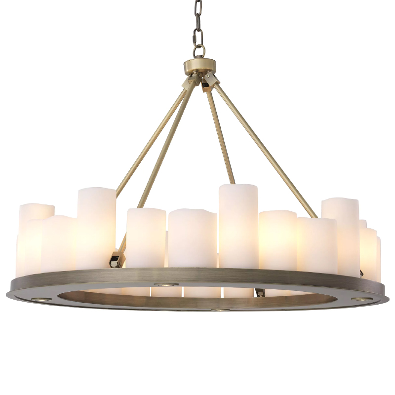 Люстра Eichholtz Chandelier Commodore 90 cm Прозрачное Стекло Латунь Белый Люстра Eichholtz Chandelier Commodore 90 cm Прозрачное Стекло Латунь Белый в Костроме | Loft Concept