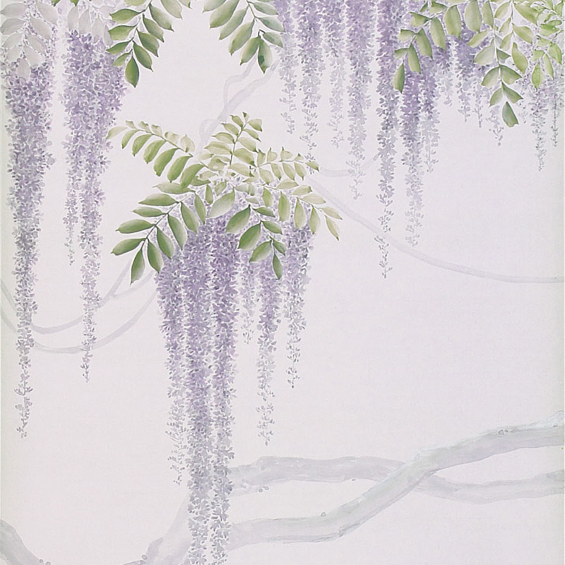 Обои в японском стиле Wisteria Lavender on Lilac Mica metallic Xuan paper Обои в японском стиле Wisteria Lavender on Lilac Mica metallic Xuan paper в Костроме | Loft Concept