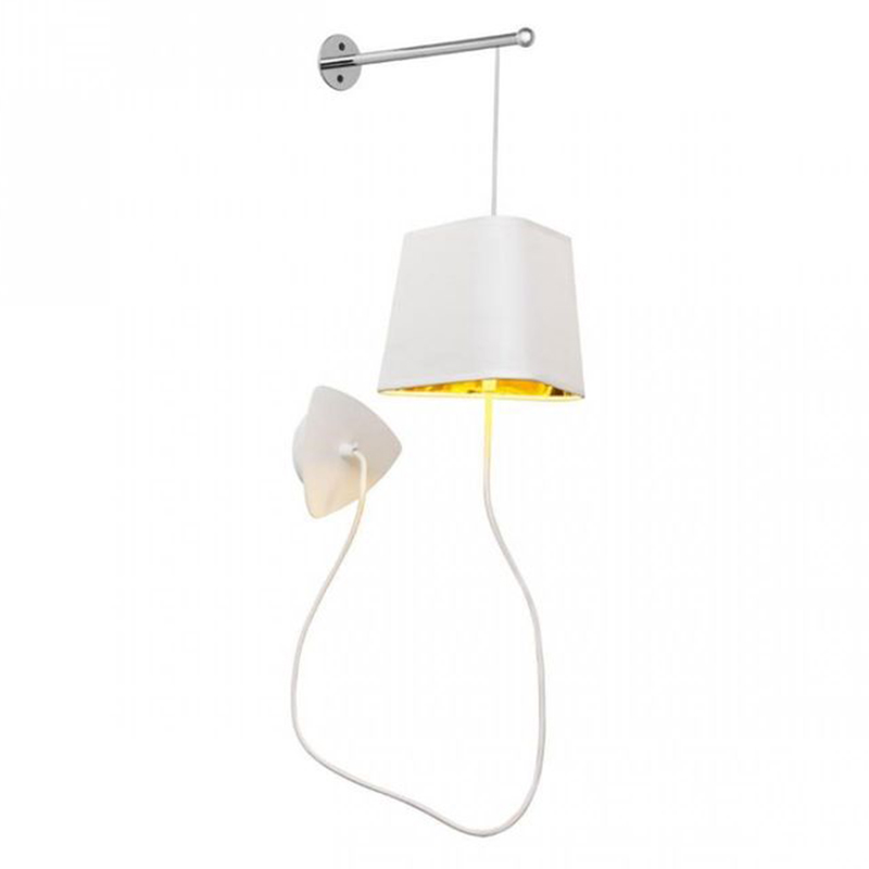 Бра Designheure Lighting White Wall Lamp Белый Золотой Бра Designheure Lighting White Wall Lamp Белый Золотой в Костроме | Loft Concept