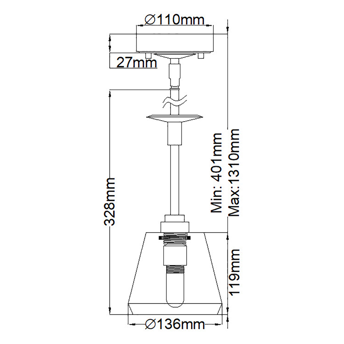 Подвесной светильник хромированного цвета с граненым прозрачным стеклянным плафоном Elstead Lighting в Костроме