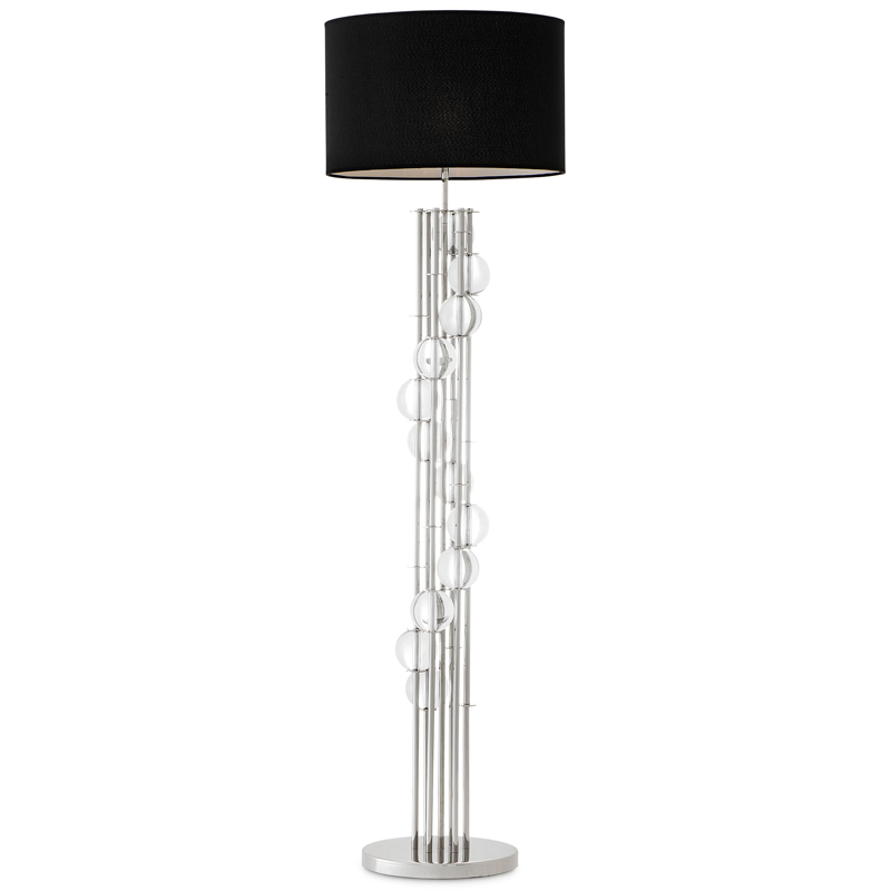 Торшер Eichholtz Floor Lamp Lorenzo Nickel & black Никель Черный Прозрачный Торшер Eichholtz Floor Lamp Lorenzo Nickel & black Никель Черный Прозрачный в Костроме | Loft Concept