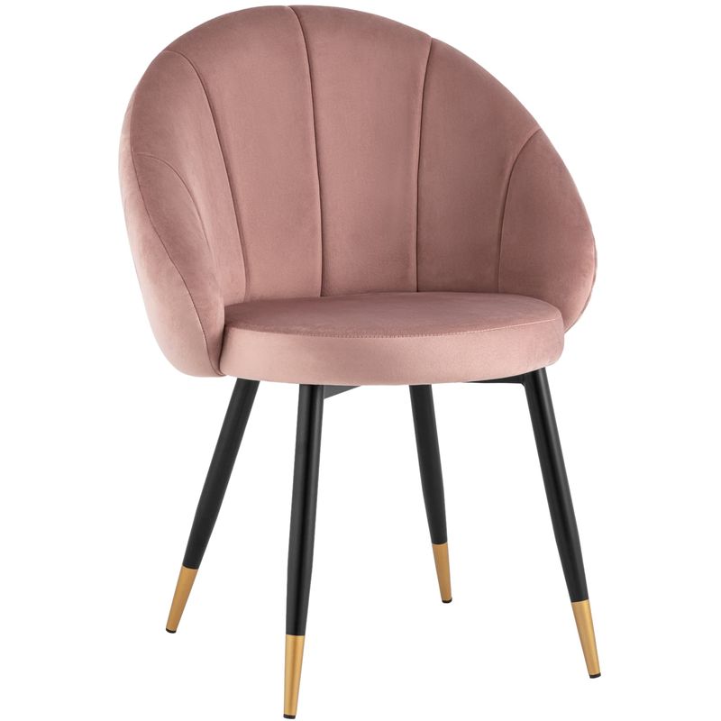 Стул Alberto Chair Розовый Велюр Розовый пастельный Черный Золотой Стул Alberto Chair Розовый Велюр Розовый пастельный Черный Золотой в Костроме | Loft Concept
