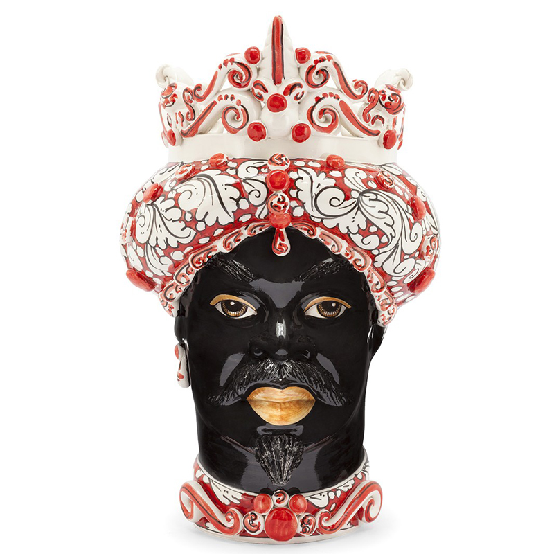 Ваза VASE MORO MAN MEDIUM red Черный Белый Красный Ваза VASE MORO MAN MEDIUM red Черный Белый Красный в Костроме | Loft Concept
