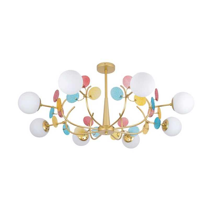 Потолочная Люстра MATISSE Multi glass 8 плафонов Золотой Латунь Потолочная Люстра MATISSE Multi glass 8 плафонов Золотой Латунь в Костроме | Loft Concept