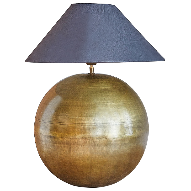Настольная лампа с абажуром Metall Brass Ball Table Lamp Серый Латунь Настольная лампа с абажуром Metall Brass Ball Table Lamp Серый Латунь в Костроме | Loft Concept