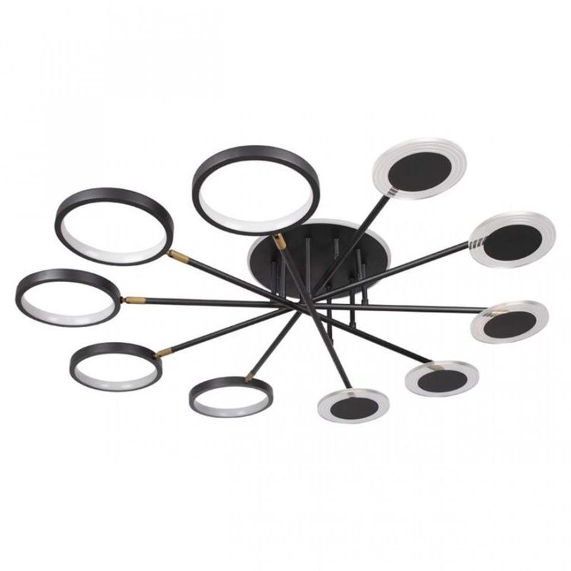 Люстра светодиодная BENDIK LIGHTING Black 10 плафонов Черный Прозрачный Люстра светодиодная BENDIK LIGHTING Black 10 плафонов Черный Прозрачный в Костроме | Loft Concept