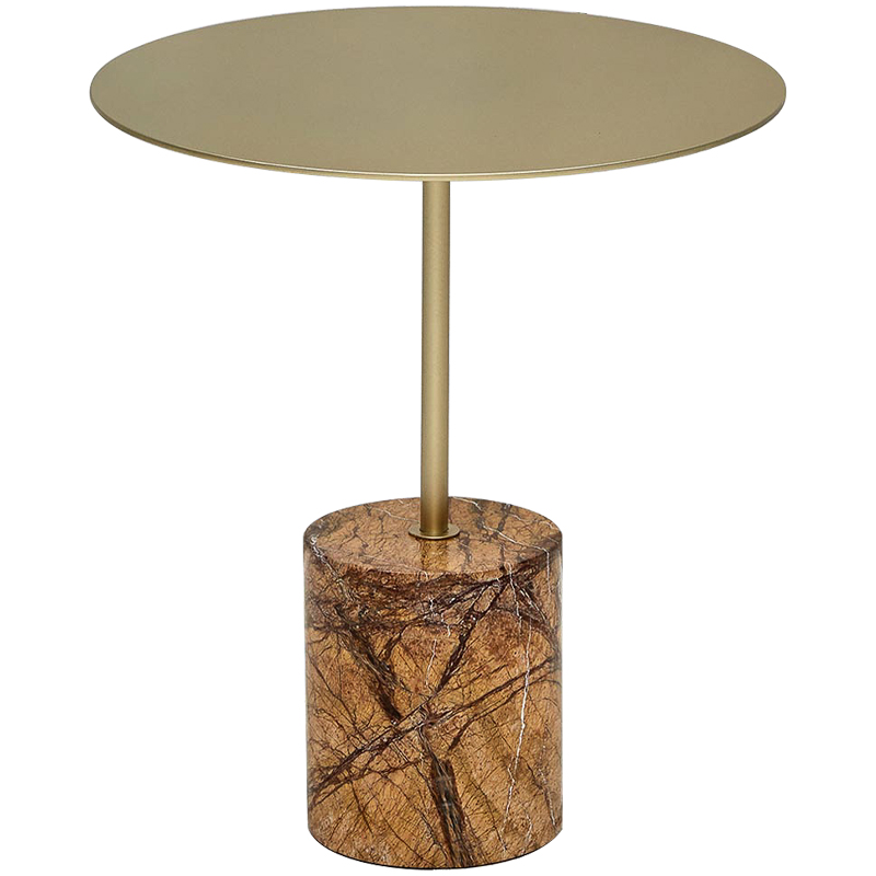 Приставной стол Thabi Light Brown Side table Коричневый Золотой Приставной стол Thabi Light Brown Side table Коричневый Золотой в Костроме | Loft Concept