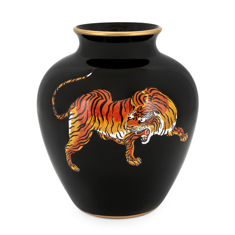 Ваза VASE TIGRE Черный Оранжевый Ваза VASE TIGRE Черный Оранжевый в Костроме | Loft Concept
