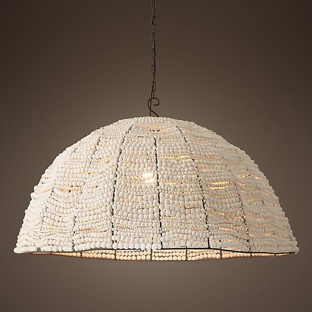 Люстра RH Clay Bead Dome Pendant White 40 Белый Люстра RH Clay Bead Dome Pendant White 40 Белый в Костроме | Loft Concept