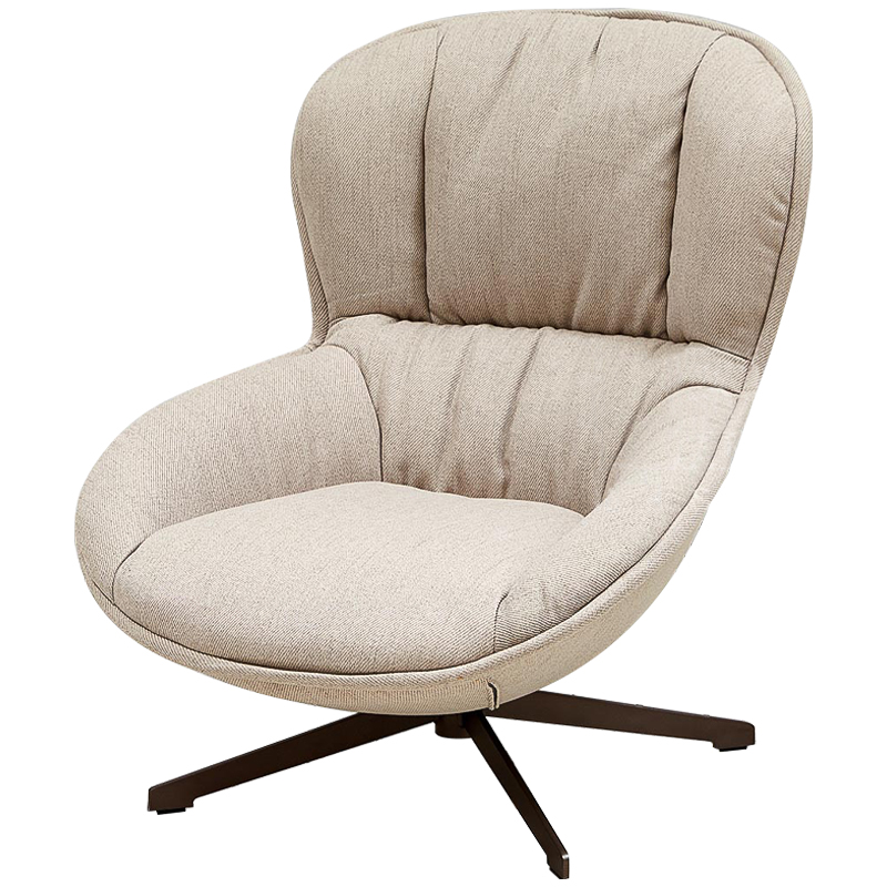 Кресло вращающееся бежевое Kemp Armchair Бежевый Коричневый Кресло вращающееся бежевое Kemp Armchair Бежевый Коричневый в Костроме | Loft Concept
