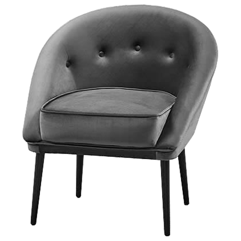 Кресло Gwyn Chair Gray Серый Черный Кресло Gwyn Chair Gray Серый Черный в Костроме | Loft Concept