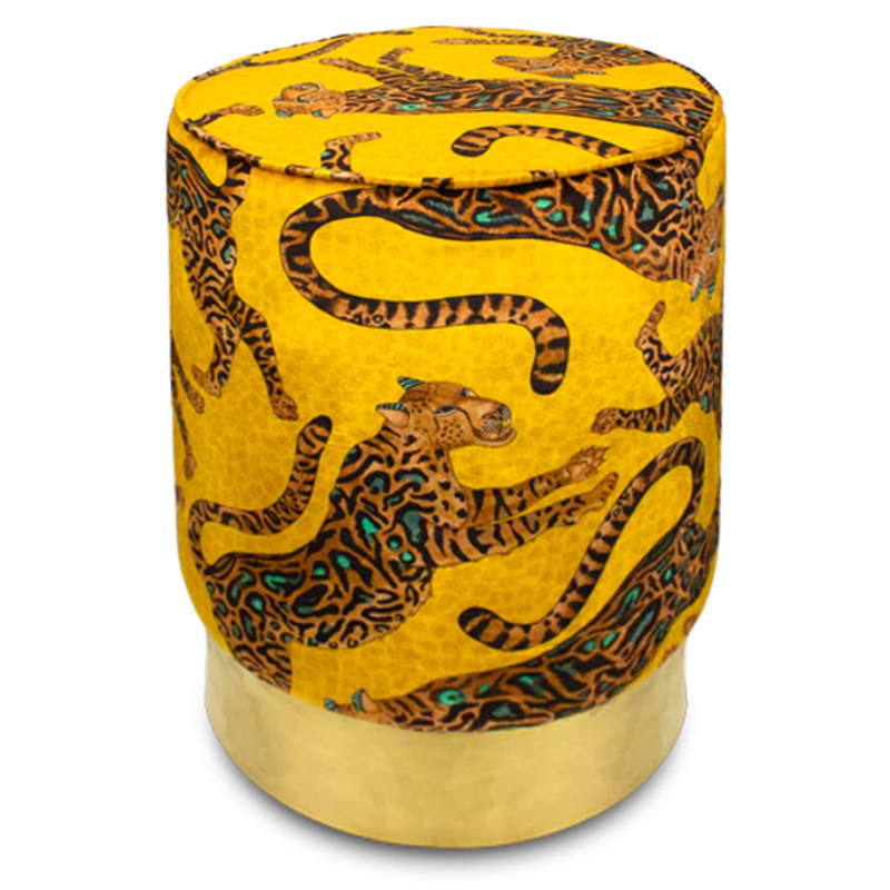 Пуф Орнамент Леопарды Cheetah Kings Gold Velvet Pouffe Оранжевый Латунь Пуф Орнамент Леопарды Cheetah Kings Gold Velvet Pouffe Оранжевый Латунь в Костроме | Loft Concept