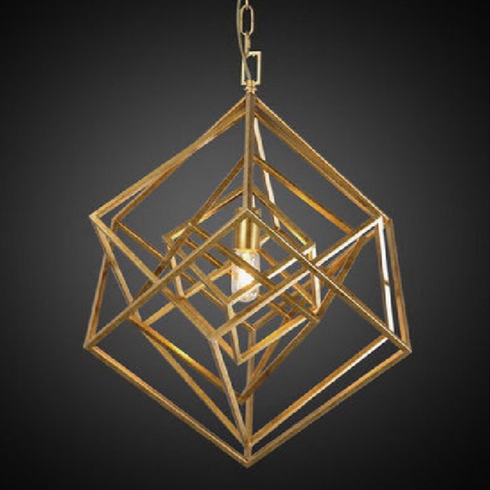 Подвесной светильник CUBIST Chandelier Gold 1 bulbs Золотой Подвесной светильник CUBIST Chandelier Gold 1 bulbs Золотой в Костроме | Loft Concept