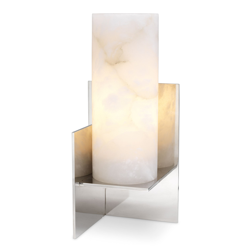 Настольная лампа Eichholtz Table Lamp Frisco Никель Белый Настольная лампа Eichholtz Table Lamp Frisco Никель Белый в Костроме | Loft Concept
