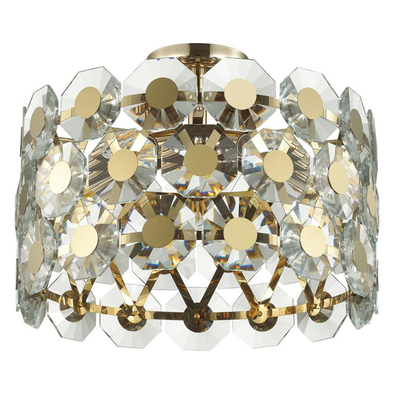 Потолочный светильник Crystal Octagons Gold Золотой Прозрачное Стекло Потолочный светильник Crystal Octagons Gold Золотой Прозрачное Стекло в Костроме | Loft Concept