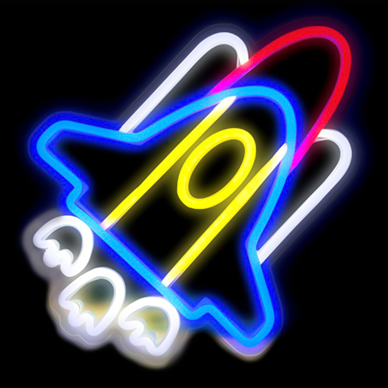 Неоновая настенная лампа Shuttle Neon Wall Lamp Мульти Синий Белый Красный Желтый Неоновая настенная лампа Shuttle Neon Wall Lamp Мульти Синий Белый Красный Желтый в Костроме | Loft Concept