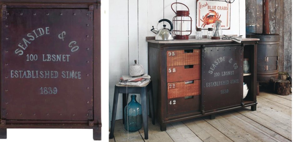 Буфет металлический с деревянными ящиками Industrial Rust Iron Buffet Буфет металлический с деревянными ящиками Industrial Rust Iron Buffet - Loft-Concept в Костроме