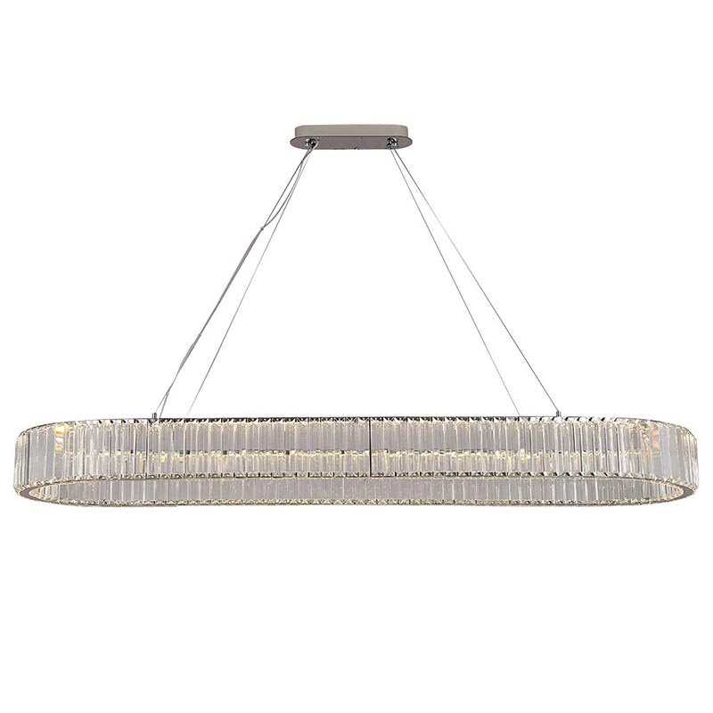 Люстра Crystal Shine Linda Oval Chrome Chandelier Хром Прозрачный (Transparent) Люстра Crystal Shine Linda Oval Chrome Chandelier Хром Прозрачный (Transparent) в Костроме | Loft Concept