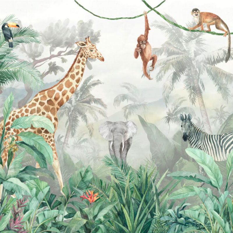 Обои ручная роспись Jungle Friends II Обои ручная роспись Jungle Friends II в Костроме | Loft Concept