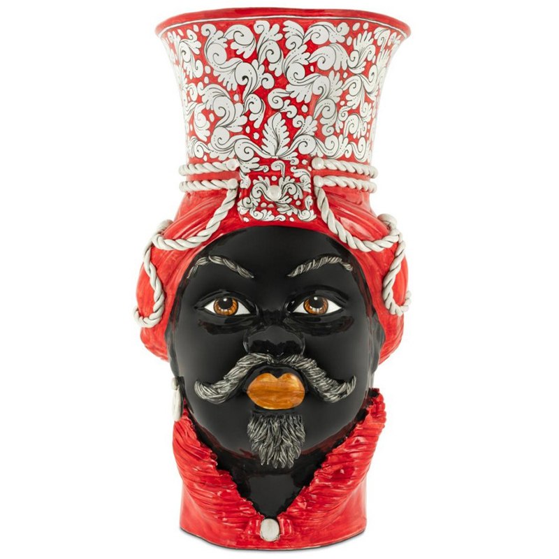 Ваза Vase Moro Man Giant Ornate Красный Черный Ваза Vase Moro Man Giant Ornate Красный Черный в Костроме | Loft Concept