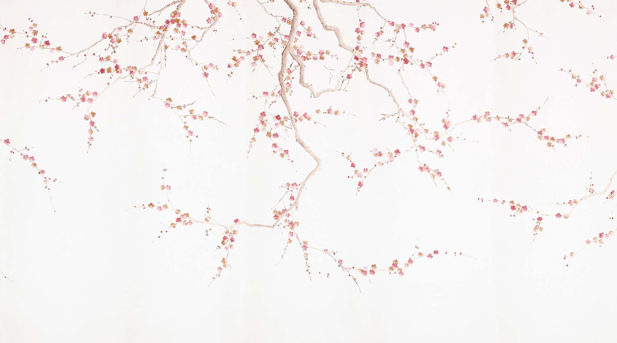 Обои ручная роспись Plum Blossom Bleached on Bleached White dyed silk Обои ручная роспись Plum Blossom Bleached on Bleached White dyed silk - постер Loft-Concept в Костроме