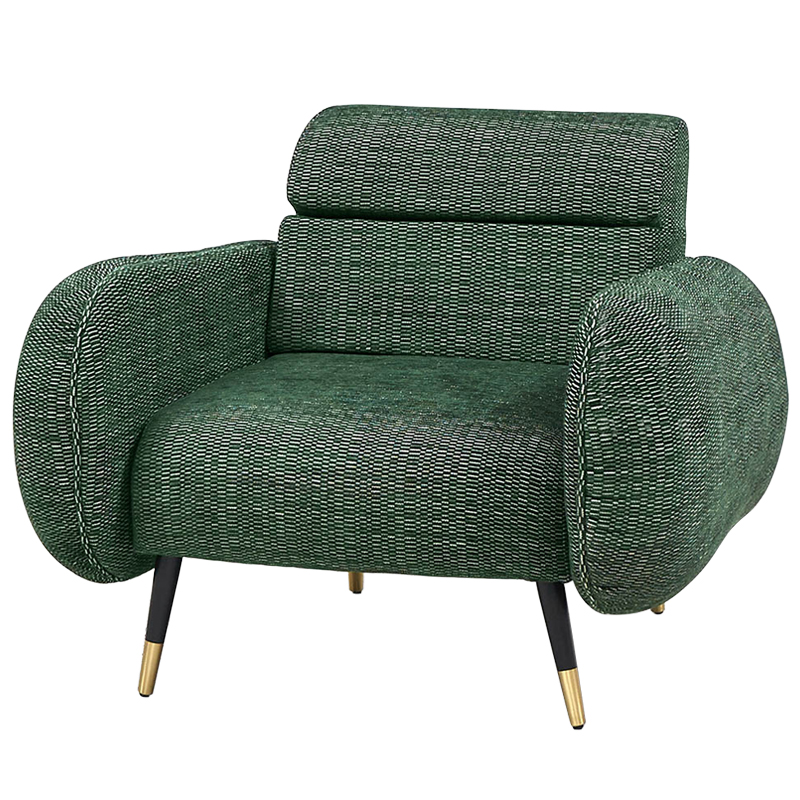 Кресло Hebert Armchair Green Зеленый Черный Латунь Кресло Hebert Armchair Green Зеленый Черный Латунь в Костроме | Loft Concept