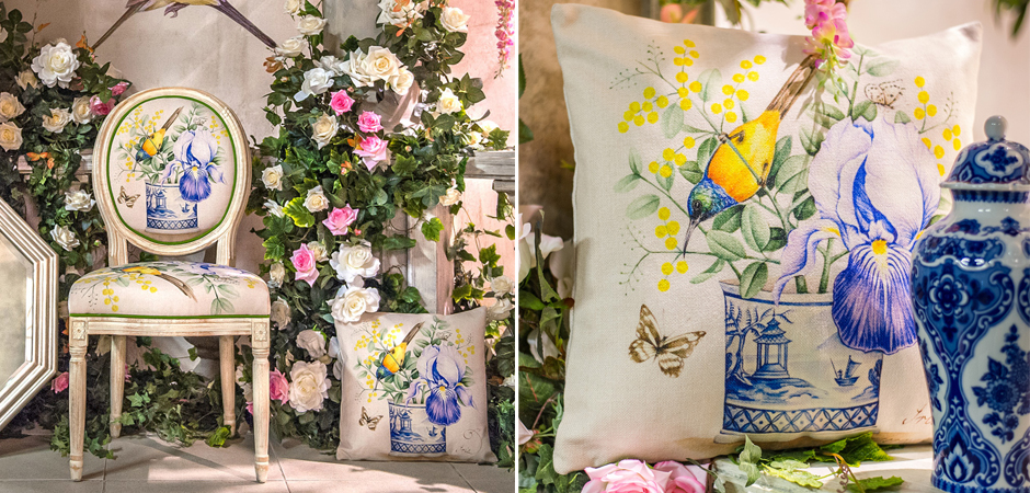 Декоративная подушка Blue Iris Pillow Декоративная подушка Blue Iris Pillow - Loft-Concept в Костроме