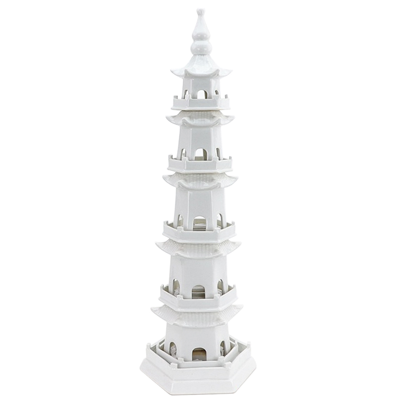 Статуэтка Ceramic Pagoda white Белый Статуэтка Ceramic Pagoda white Белый в Костроме | Loft Concept