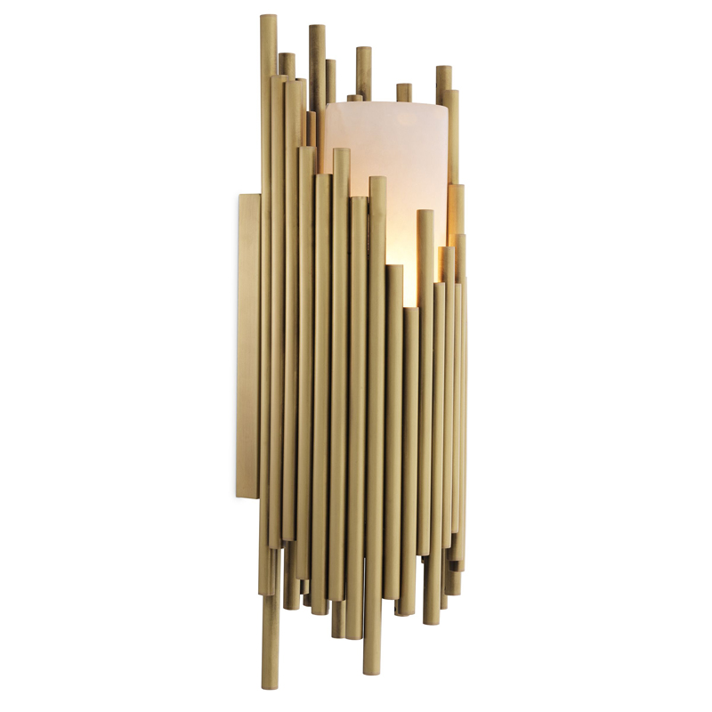 Бра Eichholtz Wall Lamp Bartoli Латунь Античная полированная Белый Бра Eichholtz Wall Lamp Bartoli Латунь Античная полированная Белый в Костроме | Loft Concept