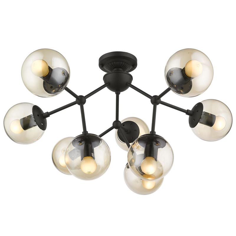 Потолочный светильник Ceiling Lamp Modo 9 black Черный Янтарный Потолочный светильник Ceiling Lamp Modo 9 black Черный Янтарный в Костроме | Loft Concept