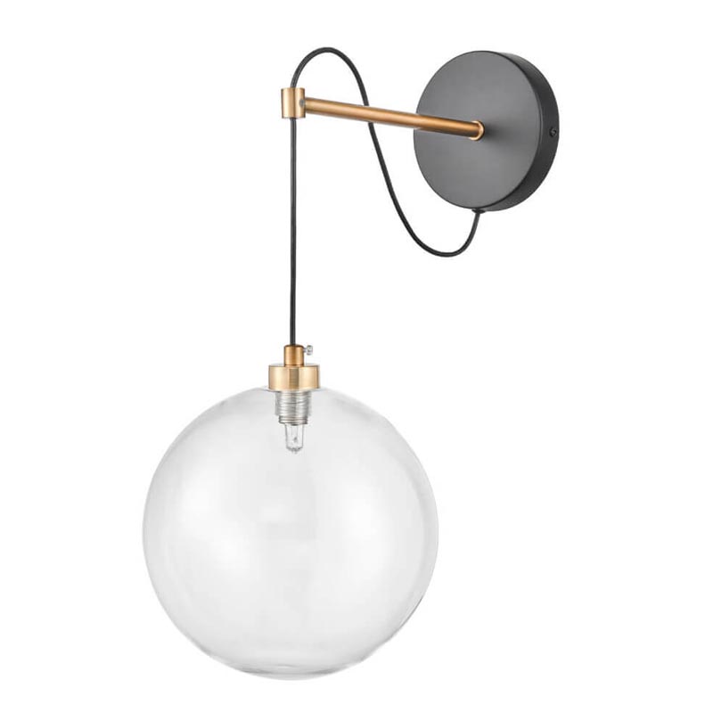 Бра Hanging Ball Sconce Золотой Прозрачный Черный Бра Hanging Ball Sconce Золотой Прозрачный Черный в Костроме | Loft Concept