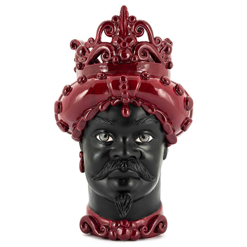 Ваза VASE MORO MAN MED. MAT H45 burgundy Черный Бургундский красный Ваза VASE MORO MAN MED. MAT H45 burgundy Черный Бургундский красный в Костроме | Loft Concept