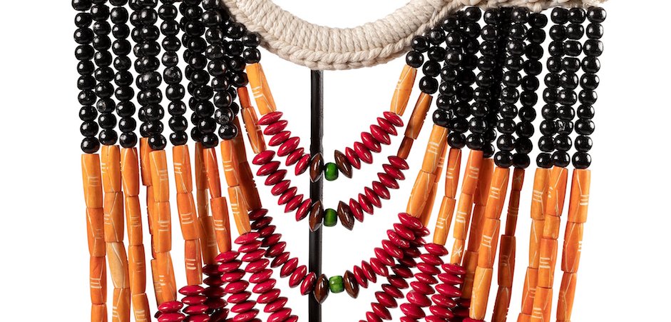 Африканское Ожерелье на подставке NECKLACE BLACK ORANGE RED ON STAND Африканское Ожерелье на подставке NECKLACE BLACK ORANGE RED ON STAND - Loft-Concept в Костроме
