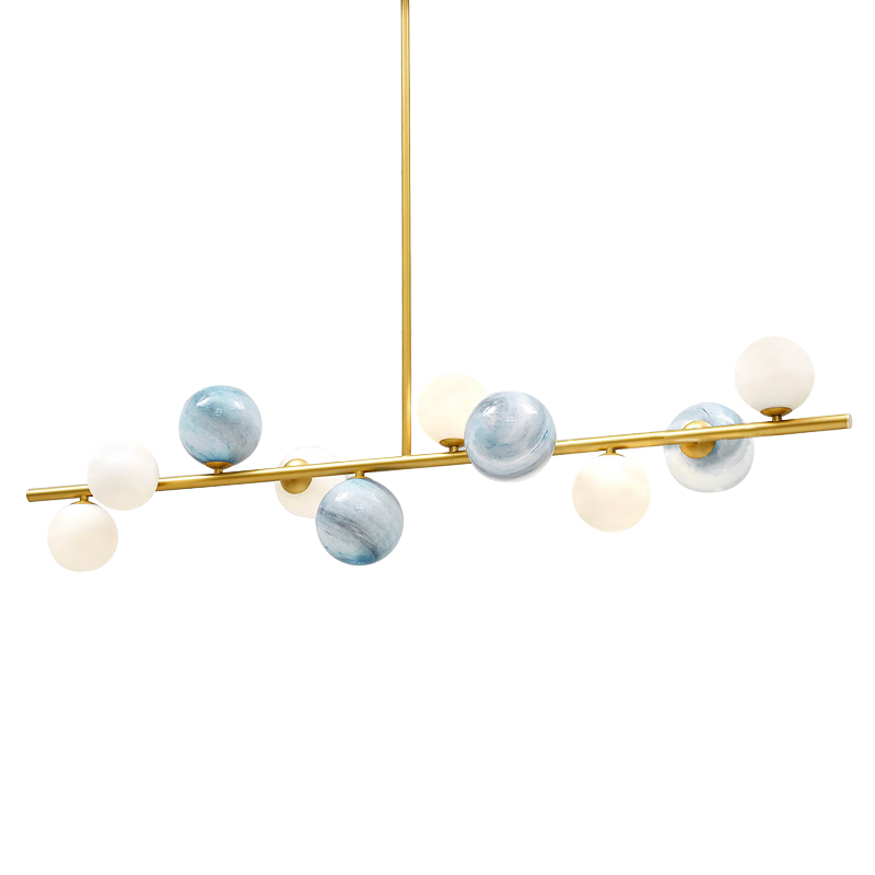 Люстра Bubble Blue White Gold Chandelier Золотой Белый Голубой Люстра Bubble Blue White Gold Chandelier Золотой Белый Голубой в Костроме | Loft Concept