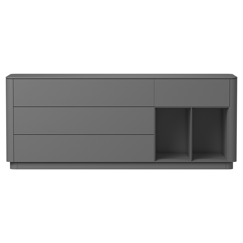 Тумба серая с ящиками и полками Tammi  Серый в Костроме | Loft Concept 