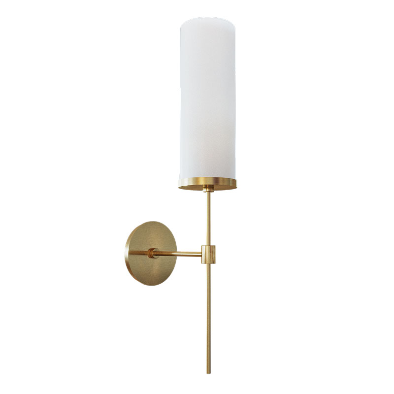 Бра Дизайнерское Elongated Candle Holder Стеклянный Плафон Латунь Белый Бра Дизайнерское Elongated Candle Holder Стеклянный Плафон Латунь Белый в Костроме | Loft Concept