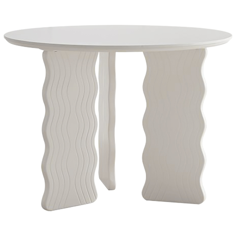 Круглый обеденный стол Lam Curved Dining Table Молочный Круглый обеденный стол Lam Curved Dining Table Молочный в Костроме | Loft Concept