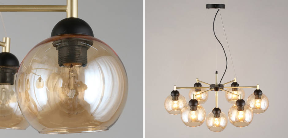 Люстра Smoky Sphere с Дымчатым стеклом Люстра Smoky Sphere с Дымчатым стеклом - Loft-Concept в Костроме