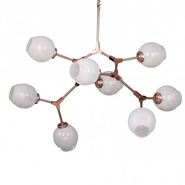 Люстра Branching Bubble Chandelier 8 Milk Молочный Медь Люстра Branching Bubble Chandelier 8 Milk Молочный Медь в Костроме | Loft Concept