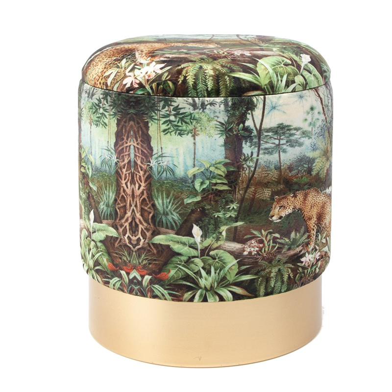 Пуф PUF Jungle Print lynx small Мульти Золотой Пуф PUF Jungle Print lynx small Мульти Золотой в Костроме | Loft Concept