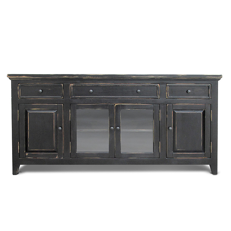 Комод длинный в стиле прованс Geronimo Provence HARMONIE Weathered Charcoal long Винтажный черный Комод длинный в стиле прованс Geronimo Provence HARMONIE Weathered Charcoal long Винтажный черный в Костроме | Loft Concept