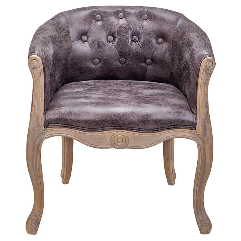 Кресло низкое в стиле прованс Louis French Armchair brown Коричневый Кресло низкое в стиле прованс Louis French Armchair brown Коричневый в Костроме | Loft Concept