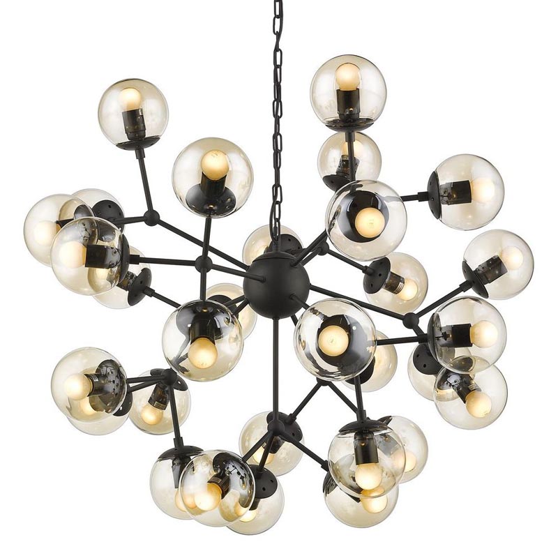 Люстра Modo Chandelier black Черный Янтарный Люстра Modo Chandelier black Черный Янтарный в Костроме | Loft Concept