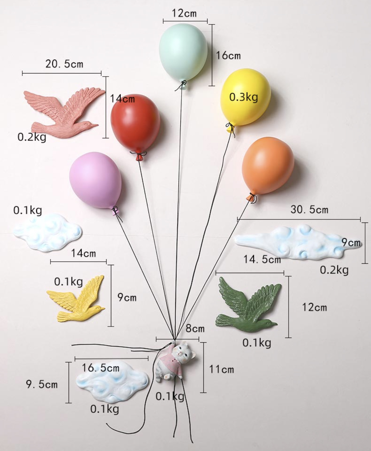 Аксессуар на стену Kitten on Balloon Аксессуар на стену Kitten on Balloon в Костроме