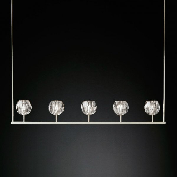 Люстра RH Boule De Cristal Linear Chandelier 5 Прозрачный Люстра RH Boule De Cristal Linear Chandelier 5 Прозрачный в Костроме | Loft Concept
