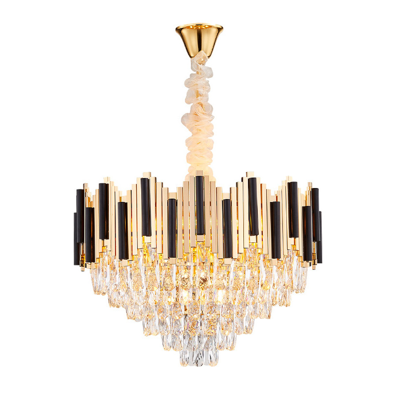 Люстра Хрустальная Lanse Crystal Chandelier Золотой Черный Прозрачное Стекло Люстра Хрустальная Lanse Crystal Chandelier Золотой Черный Прозрачное Стекло в Костроме | Loft Concept
